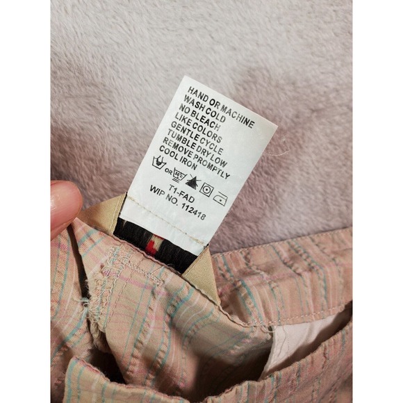 Woolrich Seersucker‎ Shorts Womens Size 16 Multi Railroad Stripes Slash Pockets - Picture 9 of 9